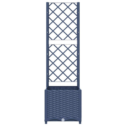 Garden Planter with Trellis Blue Grey 15.7x15.7x53.5" PP