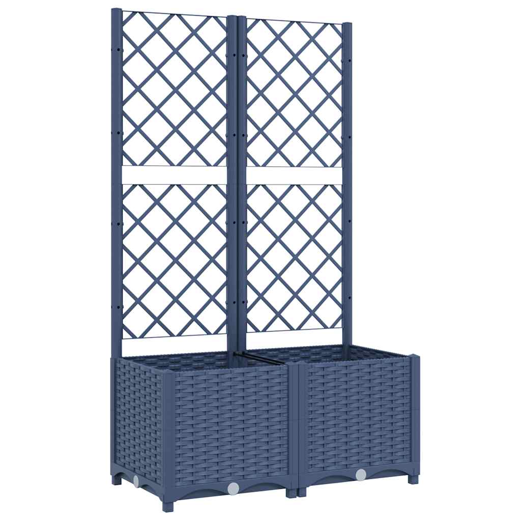 Garden Planter with Trellis Blue Grey 31.5x15.7x53.5" PP