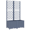 Garden Planter with Trellis Dark Grey 80x40x136 cm PP