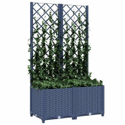 Garden Planter with Trellis Blue Grey 31.5x15.7x53.5" PP