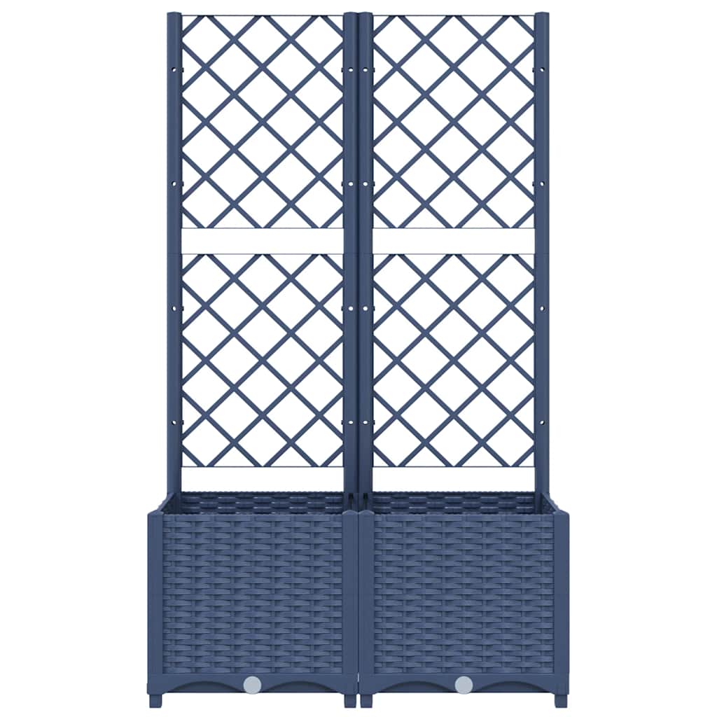 Garden Planter with Trellis Blue Grey 31.5x15.7x53.5" PP