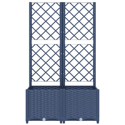 Garden Planter with Trellis Blue Grey 31.5x15.7x53.5" PP