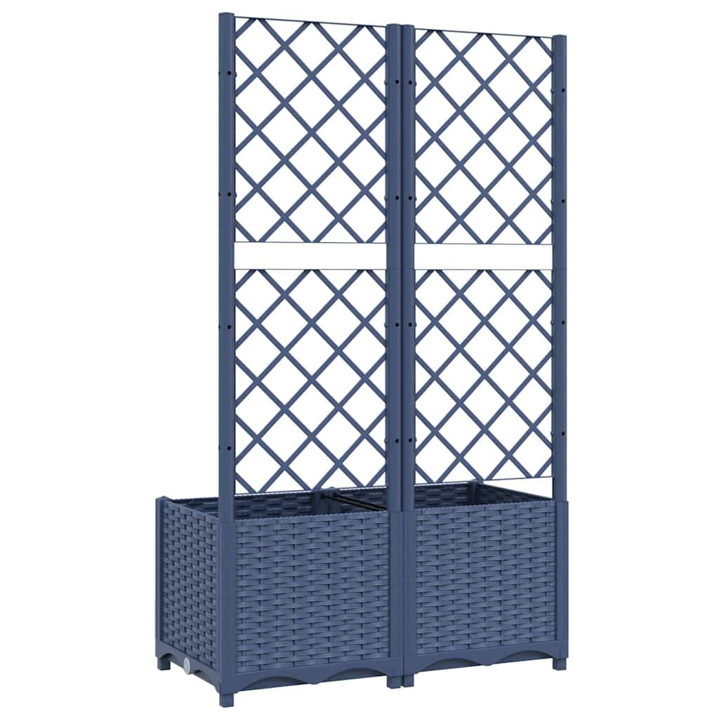 Garden Planter with Trellis Blue Grey 31.5x15.7x53.5" PP