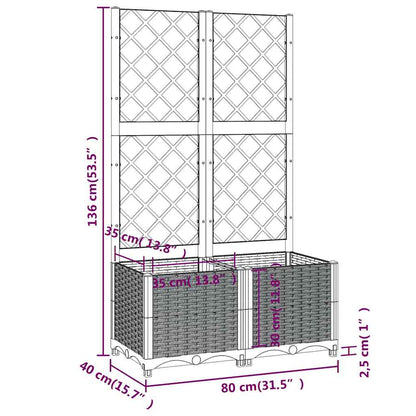 Garden Planter with Trellis Blue Grey 31.5x15.7x53.5" PP