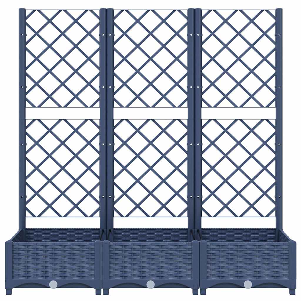 Garden Planter with Trellis Blue Gray 47.2"x15.7"x47.8" PP