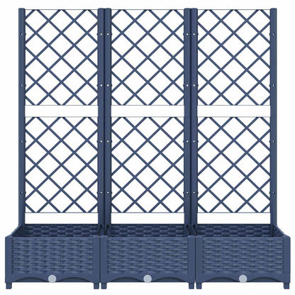 Garden Planter with Trellis Blue Gray 47.2"x15.7"x47.8" PP