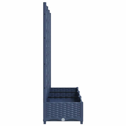 Garden Planter with Trellis Blue Gray 47.2"x15.7"x47.8" PP