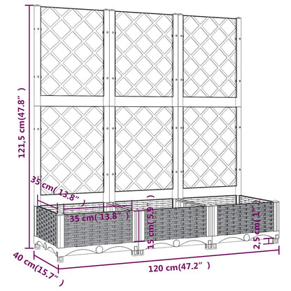 Garden Planter with Trellis Blue Gray 47.2"x15.7"x47.8" PP