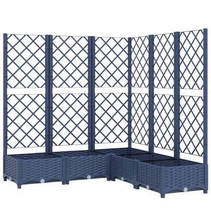 318256 vidaXL Garden Planter with Trellis Blue Grey 120x120x121,5 cm PP
