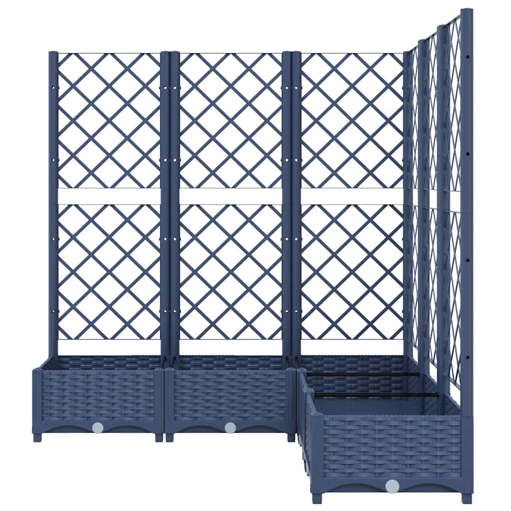 318256 vidaXL Garden Planter with Trellis Blue Grey 120x120x121,5 cm PP