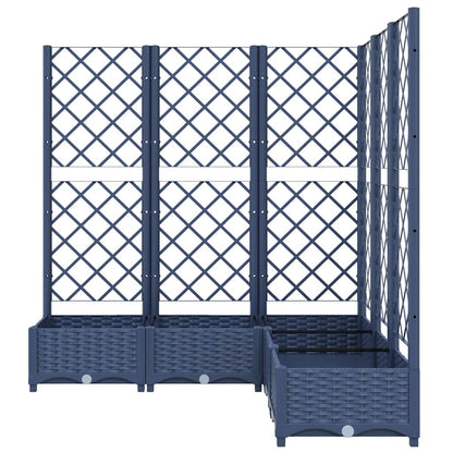 318256 vidaXL Garden Planter with Trellis Blue Grey 120x120x121,5 cm PP