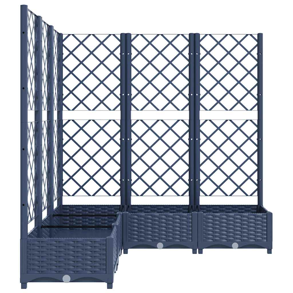 318256 vidaXL Garden Planter with Trellis Blue Grey 120x120x121,5 cm PP