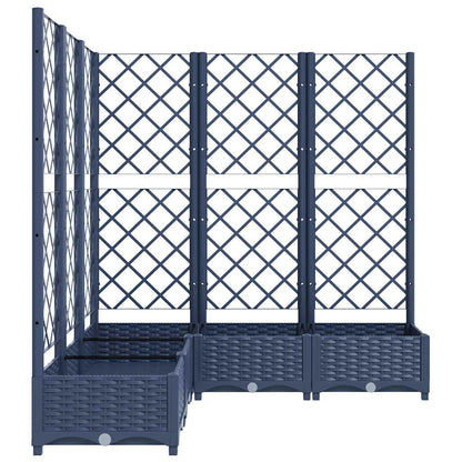 318256 vidaXL Garden Planter with Trellis Blue Grey 120x120x121,5 cm PP