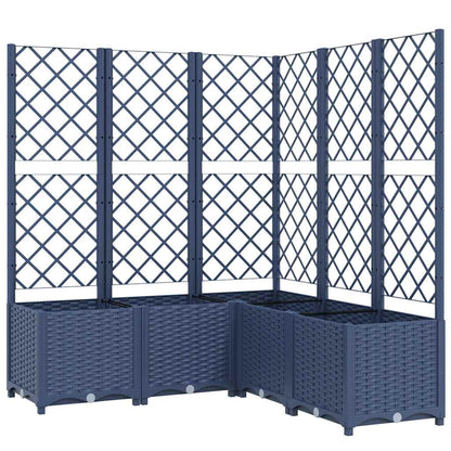 318257 vidaXL Garden Planter with Trellis Blue Grey 120x120x136 cm PP