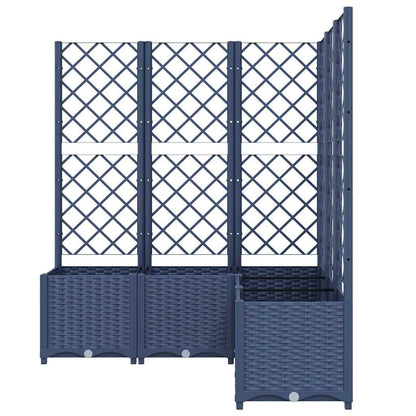 318257 vidaXL Garden Planter with Trellis Blue Grey 120x120x136 cm PP