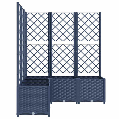318257 vidaXL Garden Planter with Trellis Blue Grey 120x120x136 cm PP