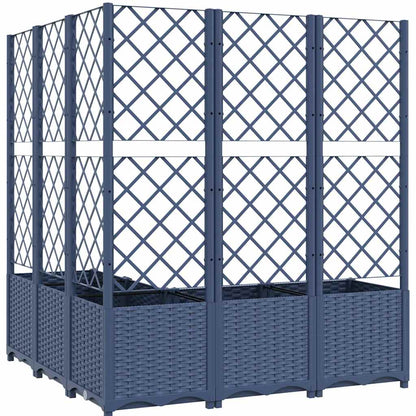 318257 vidaXL Garden Planter with Trellis Blue Grey 120x120x136 cm PP
