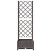 Garden Planter with Trellis Brown 15.7"x15.7"x47.8" PP