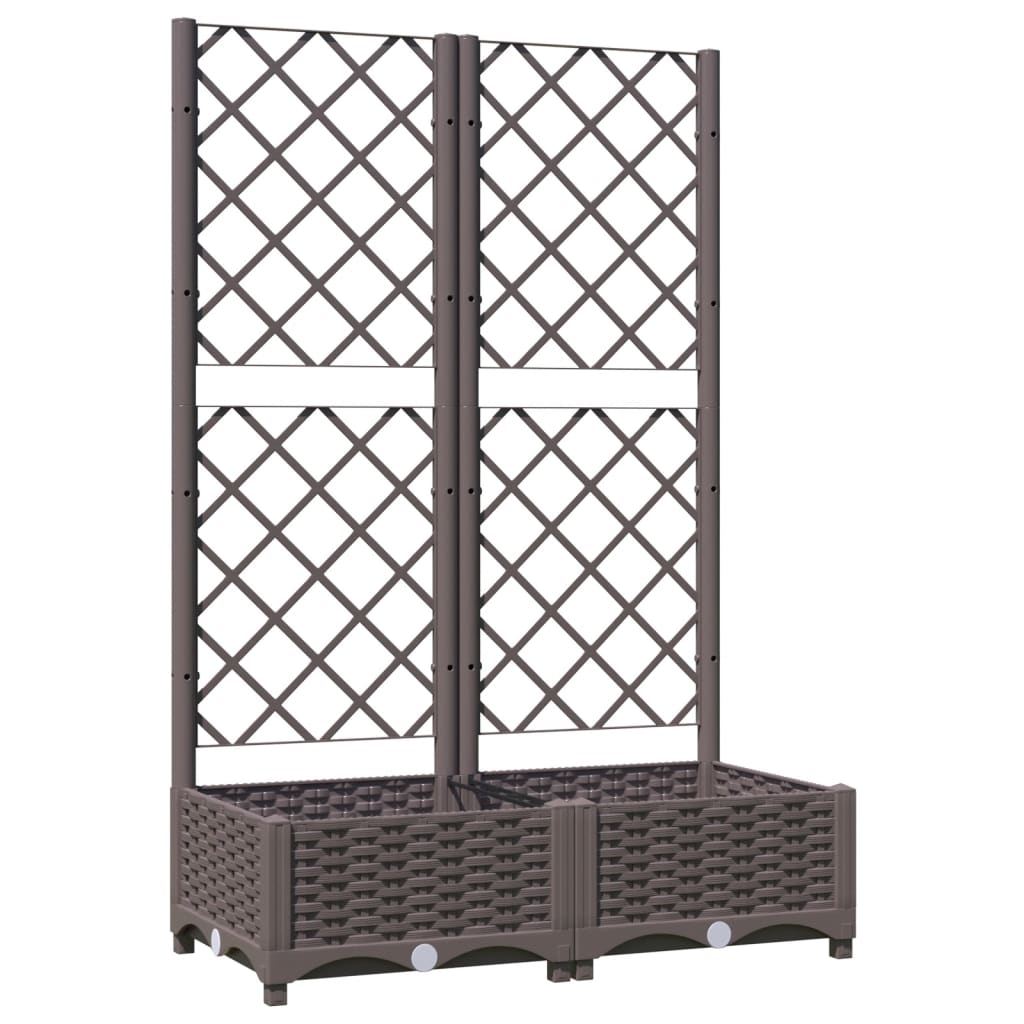 318260 vidaXL Garden Planter with Trellis Brown 80x40x121,5 cm PP