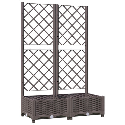 318260 vidaXL Garden Planter with Trellis Brown 80x40x121,5 cm PP