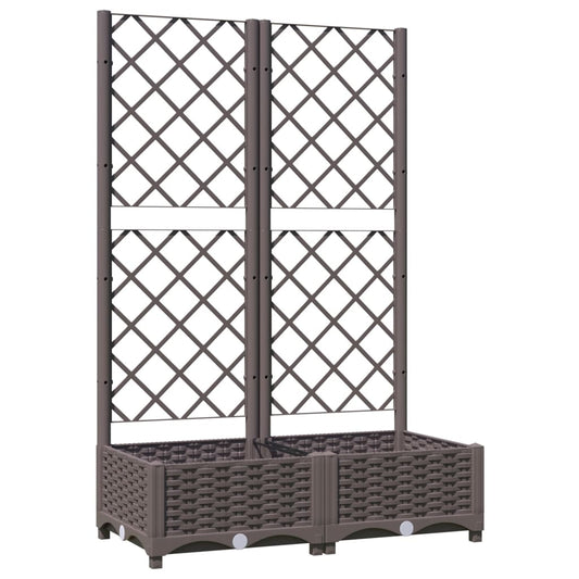 318260 vidaXL Garden Planter with Trellis Brown 80x40x121,5 cm PP