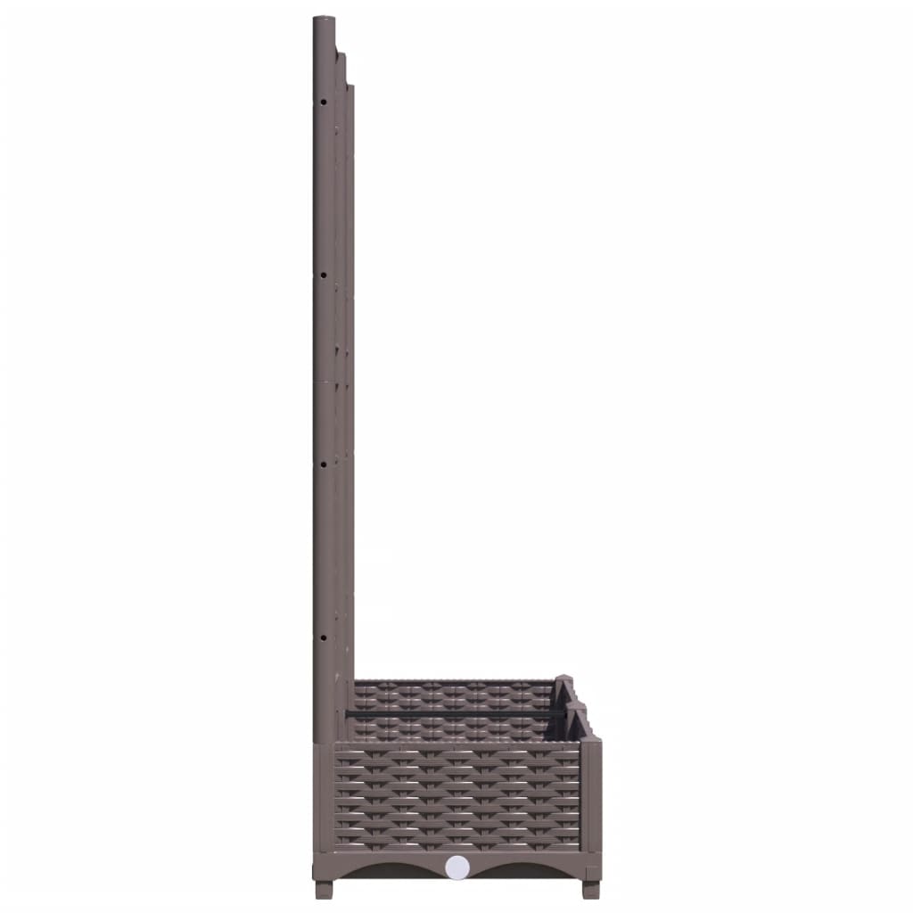 318260 vidaXL Garden Planter with Trellis Brown 80x40x121,5 cm PP