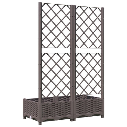 318260 vidaXL Garden Planter with Trellis Brown 80x40x121,5 cm PP