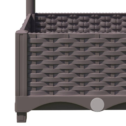 318260 vidaXL Garden Planter with Trellis Brown 80x40x121,5 cm PP