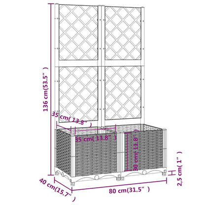 Garden Planter Brown Polypropylene 31.5 in x 15.7 in x 53.5 in