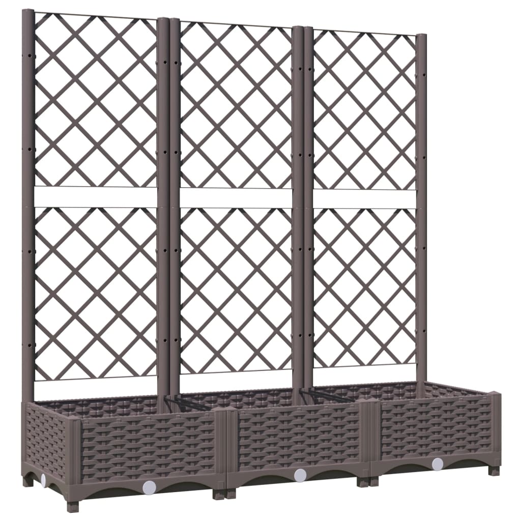 Garden Planter Brown Polypropylene Large Rectangular Minimalist