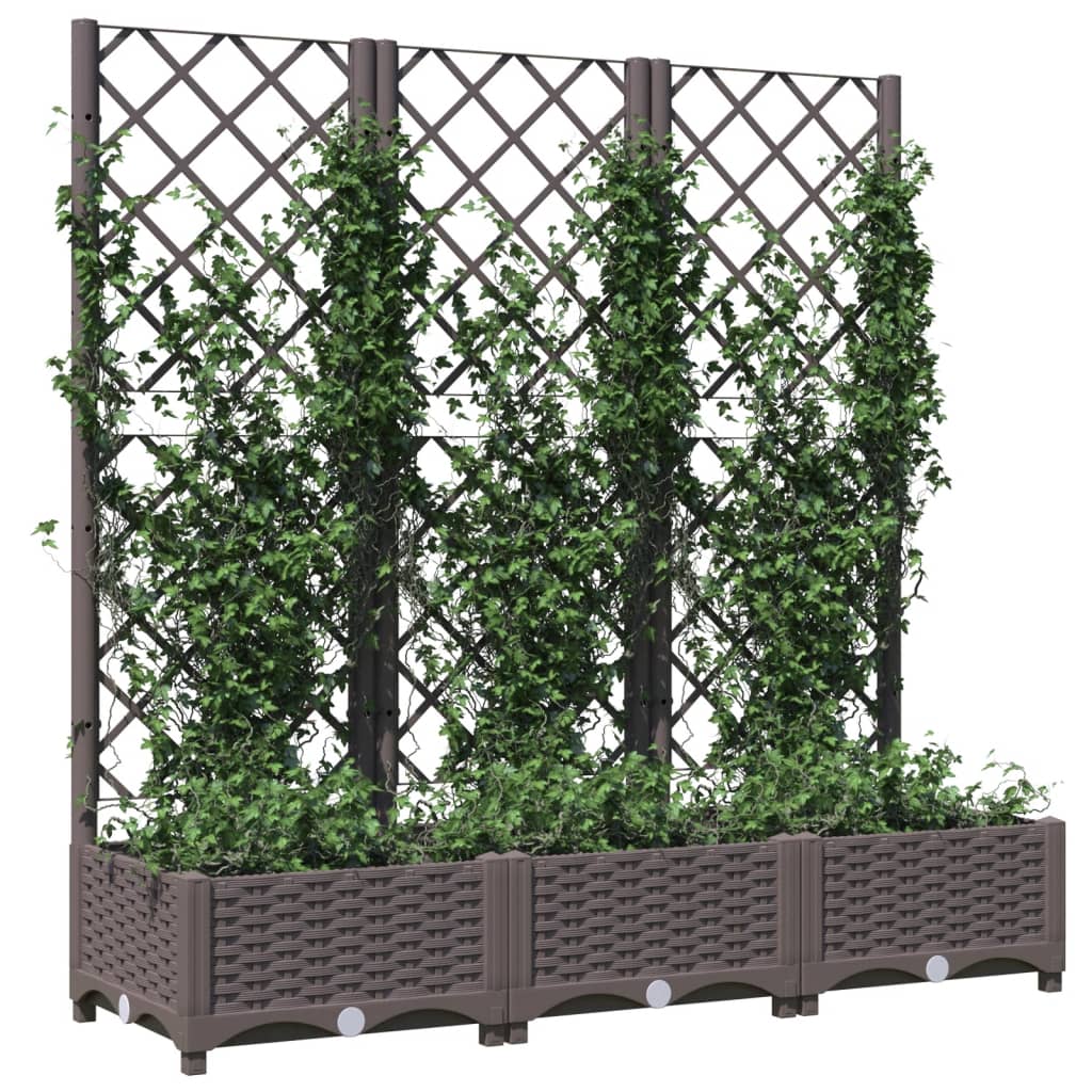 Garden Planter Brown Polypropylene Large Rectangular Minimalist