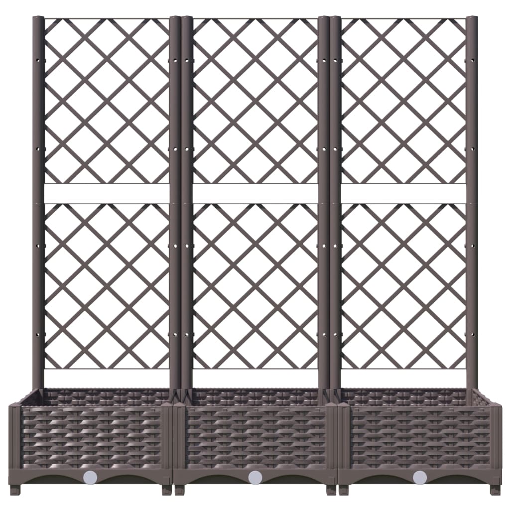 Garden Planter Brown Polypropylene Large Rectangular Minimalist