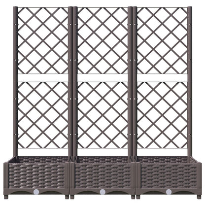 Garden Planter Brown Polypropylene Large Rectangular Minimalist