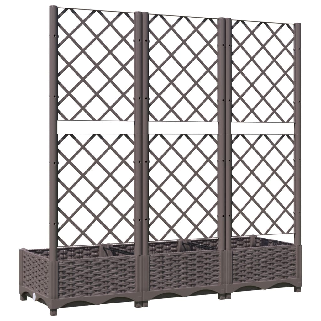 Garden Planter Brown Polypropylene Large Rectangular Minimalist