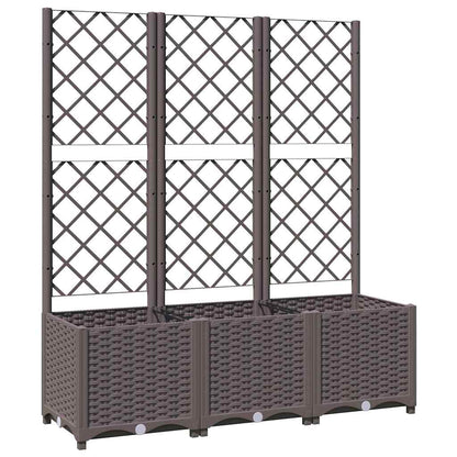 Garden Planter with Trellis Brown 120x40x136 cm PP