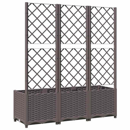 Garden Planter with Trellis Brown 120x40x136 cm PP