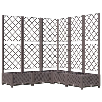 318266 vidaXL Garden Planter with Trellis Brown 120x120x121,5 cm PP