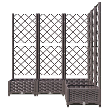 318266 vidaXL Garden Planter with Trellis Brown 120x120x121,5 cm PP