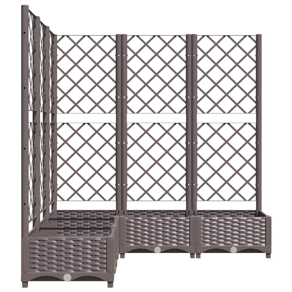 318266 vidaXL Garden Planter with Trellis Brown 120x120x121,5 cm PP