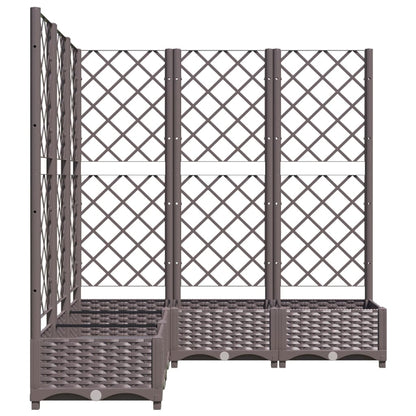 318266 vidaXL Garden Planter with Trellis Brown 120x120x121,5 cm PP