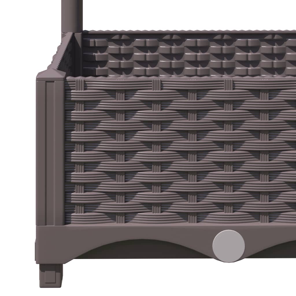 318266 vidaXL Garden Planter with Trellis Brown 120x120x121,5 cm PP