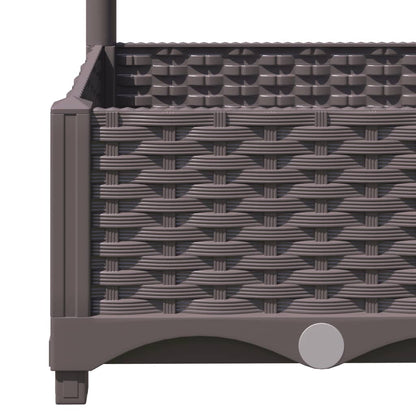 318266 vidaXL Garden Planter with Trellis Brown 120x120x121,5 cm PP