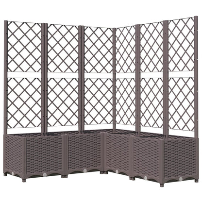 318267 vidaXL Garden Planter with Trellis Brown 120x120x136 cm PP