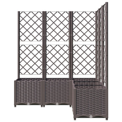 318267 vidaXL Garden Planter with Trellis Brown 120x120x136 cm PP