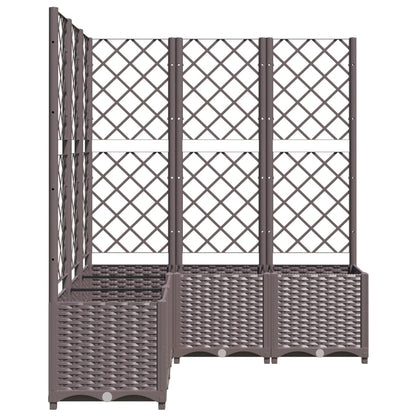 318267 vidaXL Garden Planter with Trellis Brown 120x120x136 cm PP