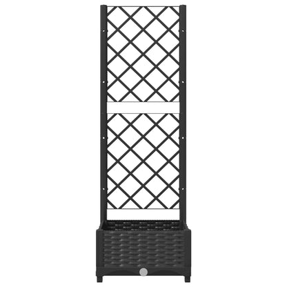 Garden Planter with Trellis Black 15.7x15.7x47.8" PP