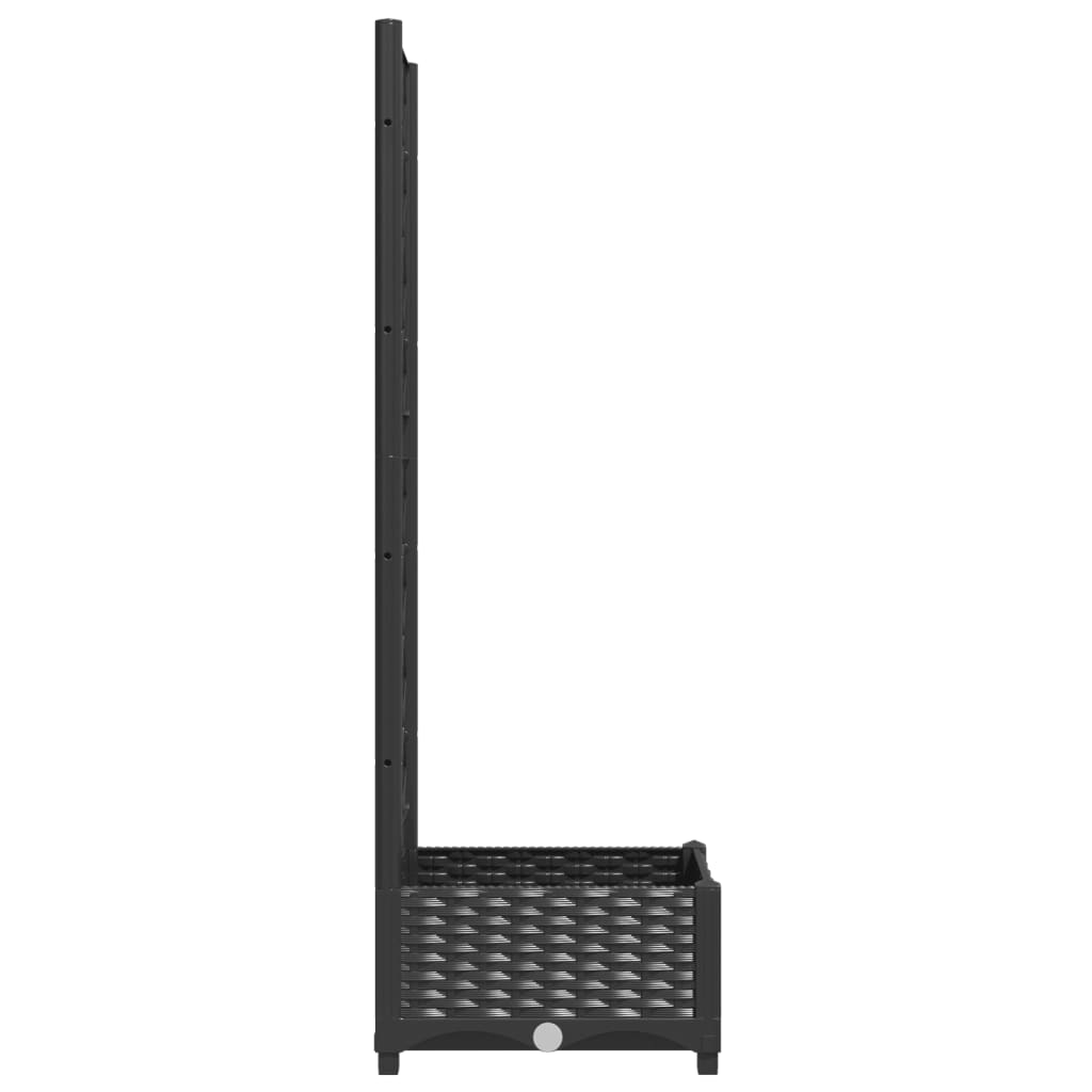 Garden Planter with Trellis Black 15.7x15.7x47.8" PP