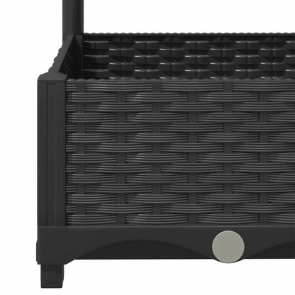 Garden Planter with Trellis Black 31.5x15.7x47.8" PP