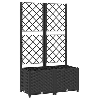 Garden Planter with Trellis Black 31.5x15.7x53.5" PP