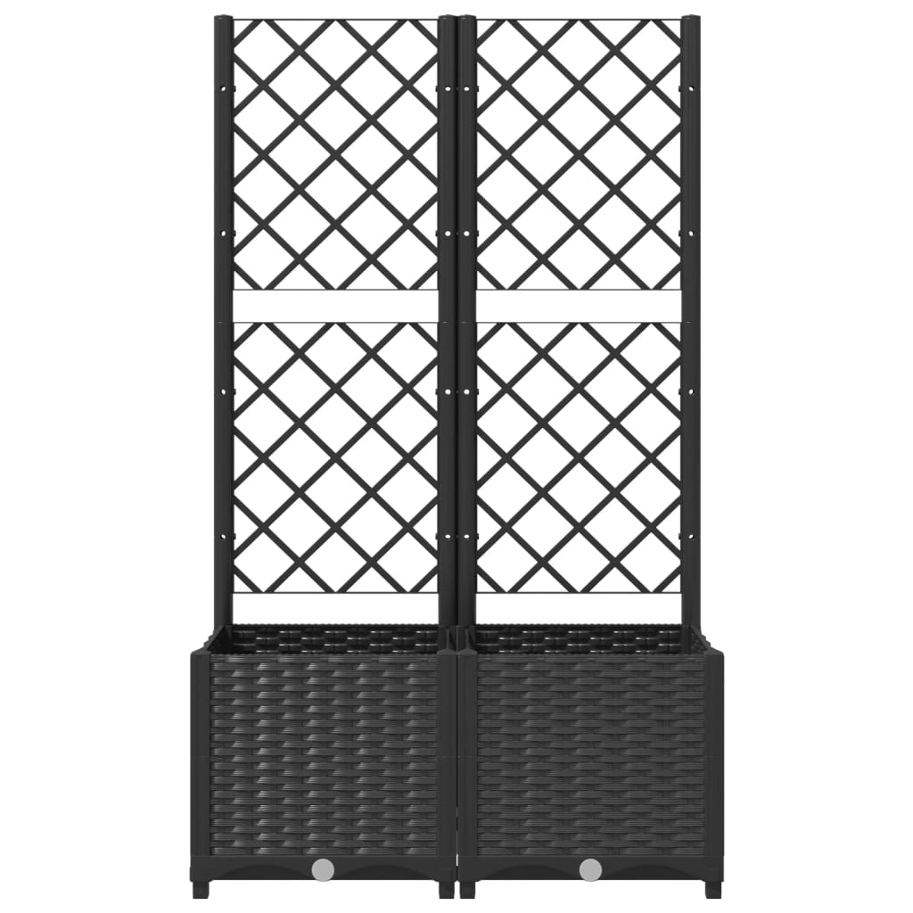 Garden Planter with Trellis Black 31.5x15.7x53.5" PP